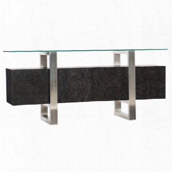 Hooker Furniture Floating Glass Top Console Table In Dark Wood