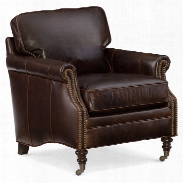 Hooker Furniture Gianno Leather Club Chair In Brown