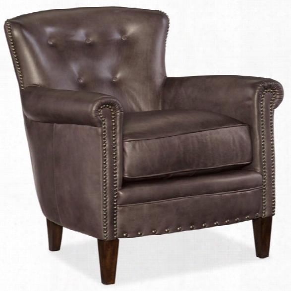 Hooker Furniture Jacob Leather Club Chair In Checkmate Trade