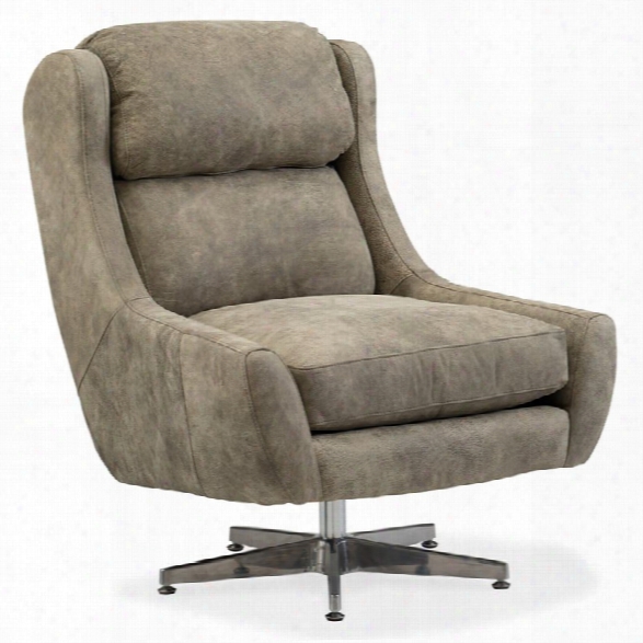 Hooker Furniture Miller Leather Swivel Club Chair In Gray