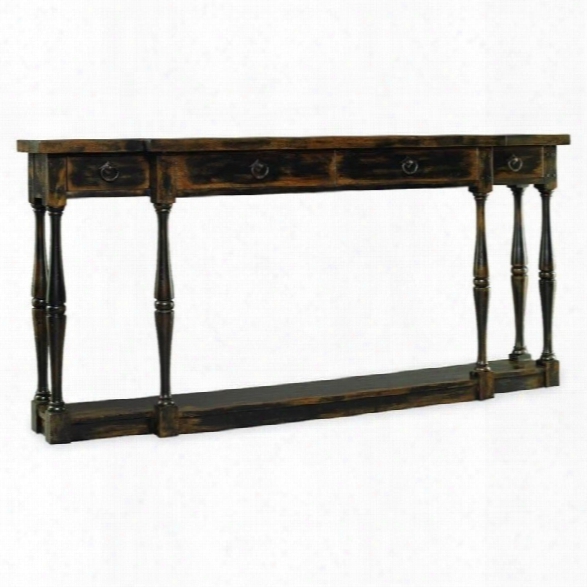 Hooker Furniture Sanctuary Four-drawer Thin Console In Ebony