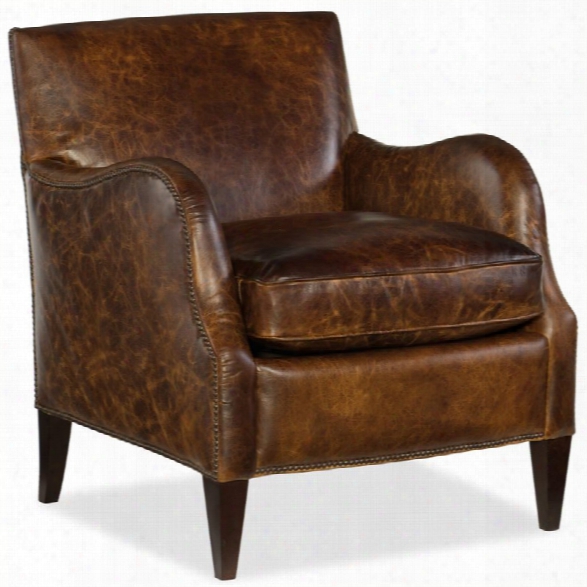 Hooker Furniture Thatcher Leather Club Chair In Irreverent Camel