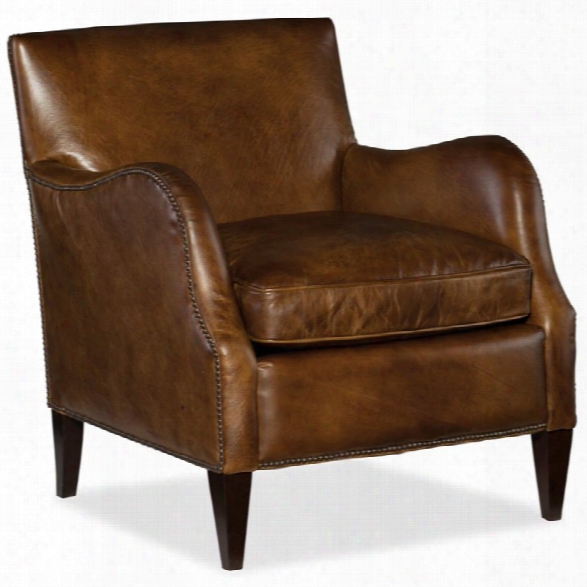 Hooker Furniture Thatcher Leather Club Chair In Irreverent Tea
