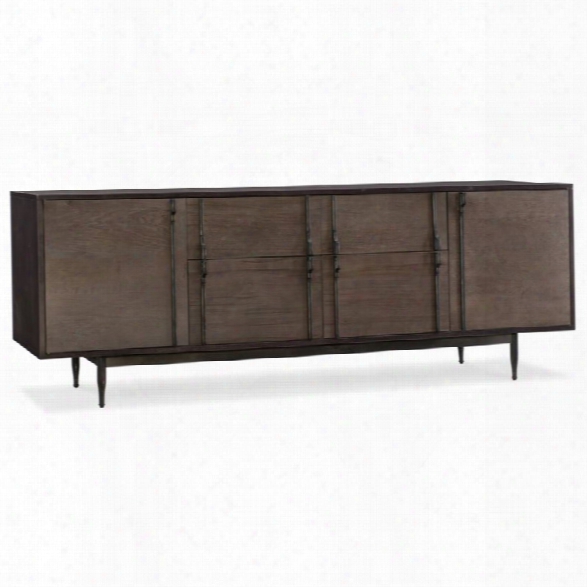 Hooker Furniture Wormy Maple Console Table In Dark Wood