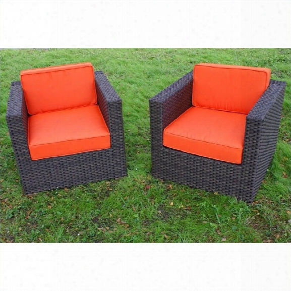 International Home Miami Atlantic Set Of 2 Bellagio Armchair In Orange