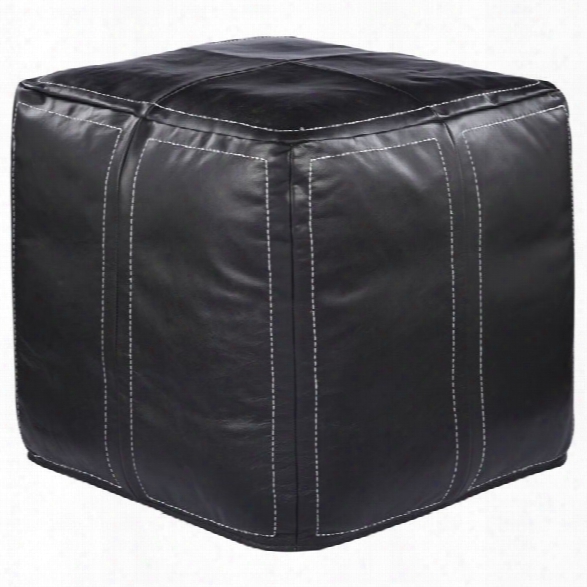 Jaipur Rugs Ultra By Nikki Chu Leather Square Pouf In Brown