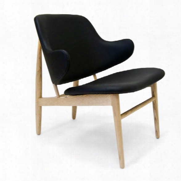 Maklaine Accent Chair In Black And Natural Ash