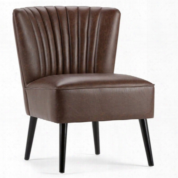 Maklaine Accent Chair In Distressed Brown