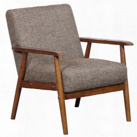 Maklaine Wood Frame Accent Chair In Brown