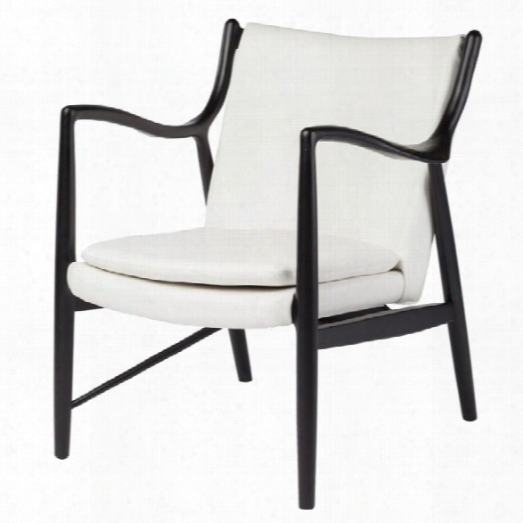 Nuevo Chase Leather Accent Chair In White And Black