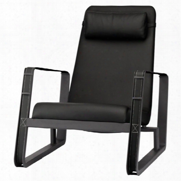 Nuevo Martina Faux Leather Accent Chair In Black
