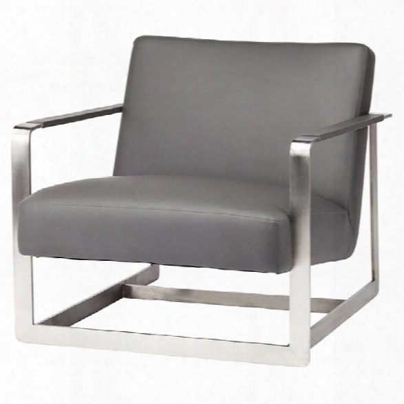 Nuevo Suza Faux Leather Accent Chair In Gray