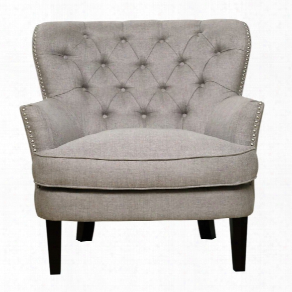 Pulaski Traditional Button Tufted Accent Chair In Lunar Storm