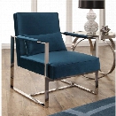 Abbyson Living Eve Stainless Steel Accent Chair in Teal