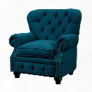 Furniture of America Villa Upholstered Accent Chair in Teal