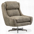 Hooker Furniture Miller Leather Swivel Club Chair in Gray