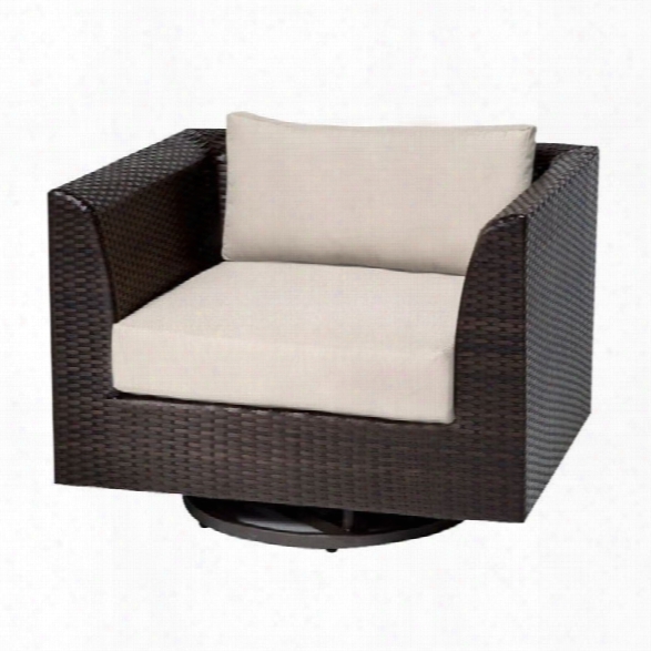 Tkc Barbados Outdoor Wicker Swivek Chair In Beige