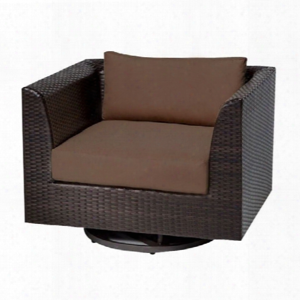 Tkc Barbados Outdoor Wicker Swivel Chair In Cocoa