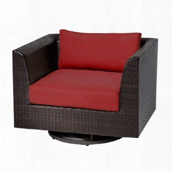 Tkc Barbados Outdoor Wicker Swivel Chair In Terracotta