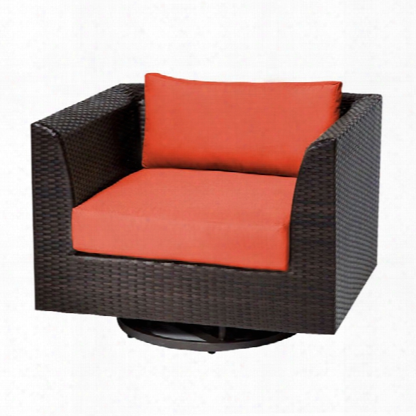 Tkc Barbados Patio Wicker Swivel Chair In Orange