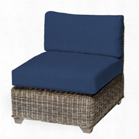 Tkc Cape Cod Armless Patio Chair In Navy (set Of 2)