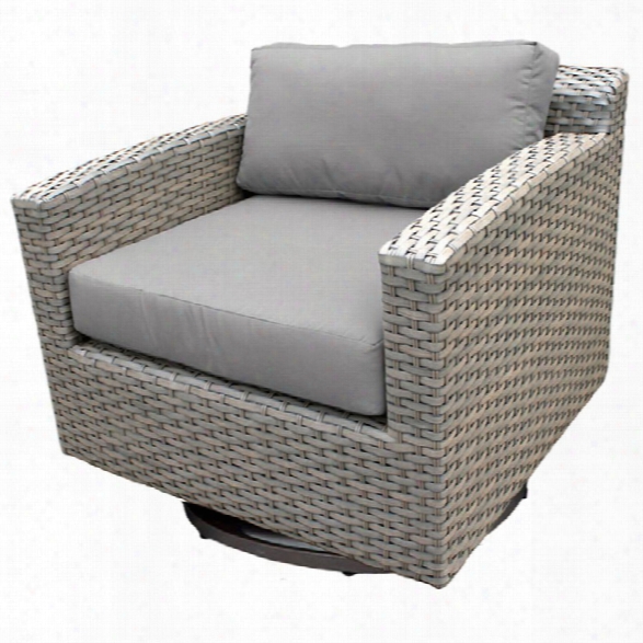 Tkc Florence Patio Wicker Swivel Chair In Gray