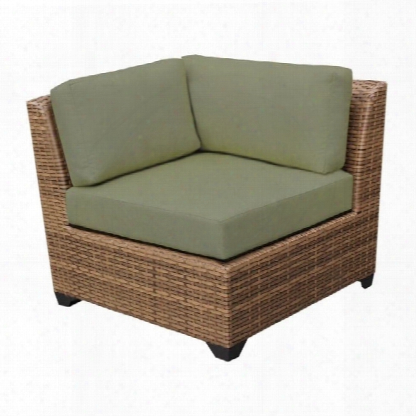 Tkc Laguna Outdoor Wicker Corner Chair In Cilantro (set Of 2)