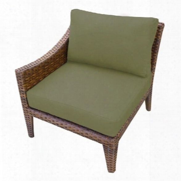 Tkc Manhattan Right Arm Outdoor Wicker Chair In Cilantro