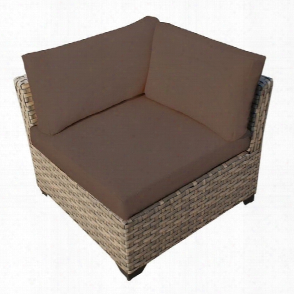 Tkc Monterey Outdoor Wicker Corner Chair In Cocoa (set Of 2)