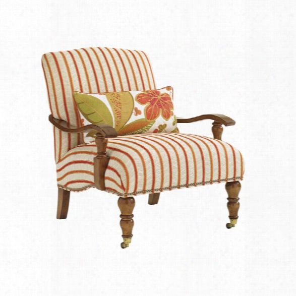 Tommy Bahama Bali Hai San Carlos Chair In Red Stripe On Beige