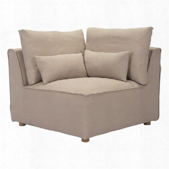 Zuo California Corner Accent Chair In Stone