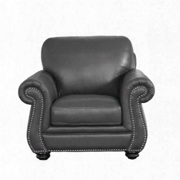 Abbyson Living Austin Leather Accent Chair In Gray
