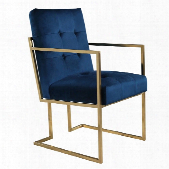 Abbyson Living Chapel Velvet Arm Chair In Navy