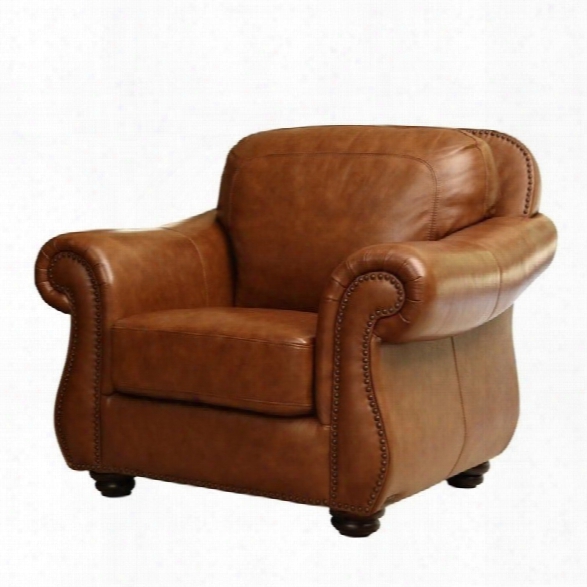 Abbyson Living Erickson Leather Accent Chair In Camel Brown