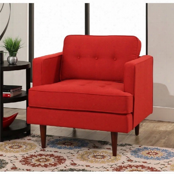 Abbyson Living Justin Mid Century Tufted Armchair In Red