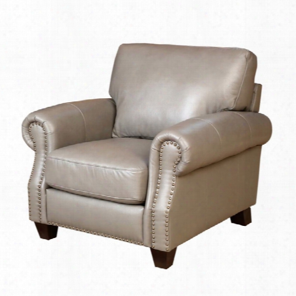 Abbyson Living Lenny Leather Armchair In Gray