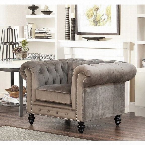 Abbyson Living Velvet Accent Chair In Gray