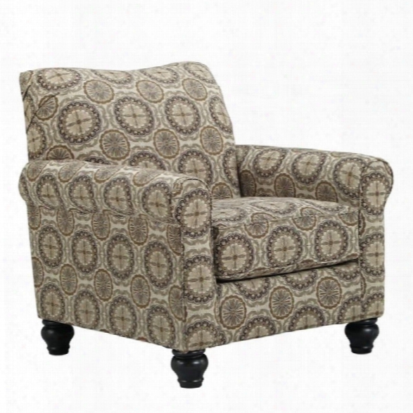 Ashley Breville Fabric Accent Chair In Burlap