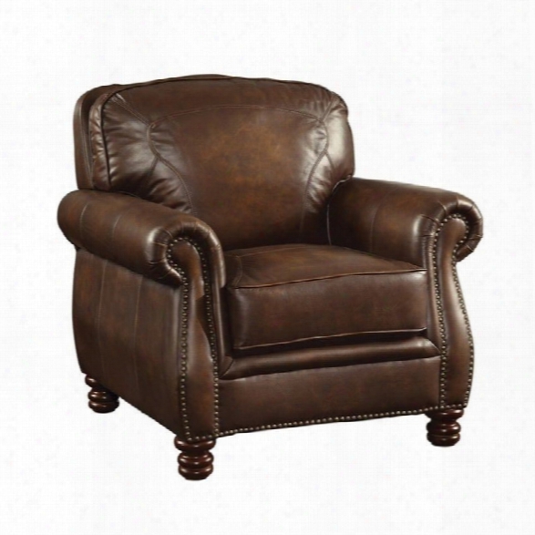 Coaster Montbrook Leather Accent Chair In Brown