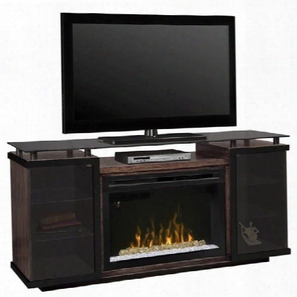 Dimplex Aiden Electric Fireplace Tv Stand With Acrylic In Peppercorn