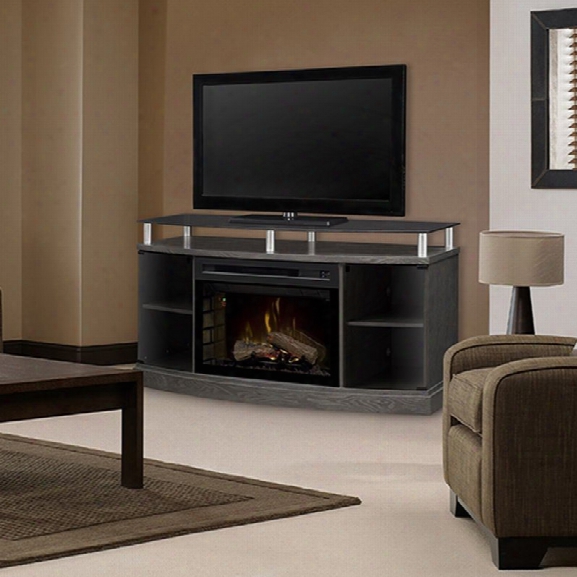 Dimplex Windham Media Electric Realogs Fireplace In Silver