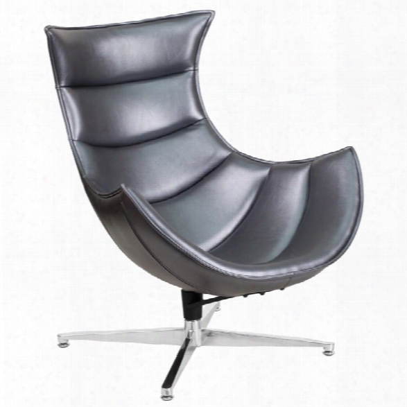 Flash Furniture Leather Cocoon Chair In Gray