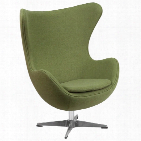 Flash Furniture Wool Fabric Egg Chair In Green