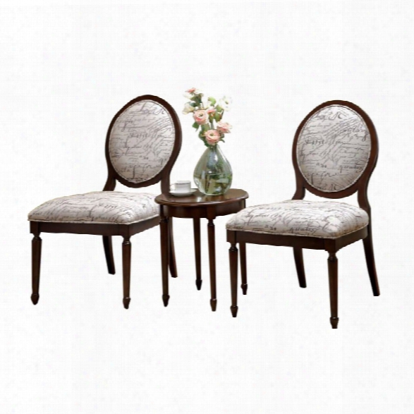 Furniture Of America Fehr 3 Piece Script Accent Chairman And Table Set