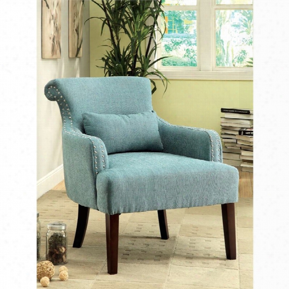 Furniture Of America Gabe Upholstered Accent Chair In Blue