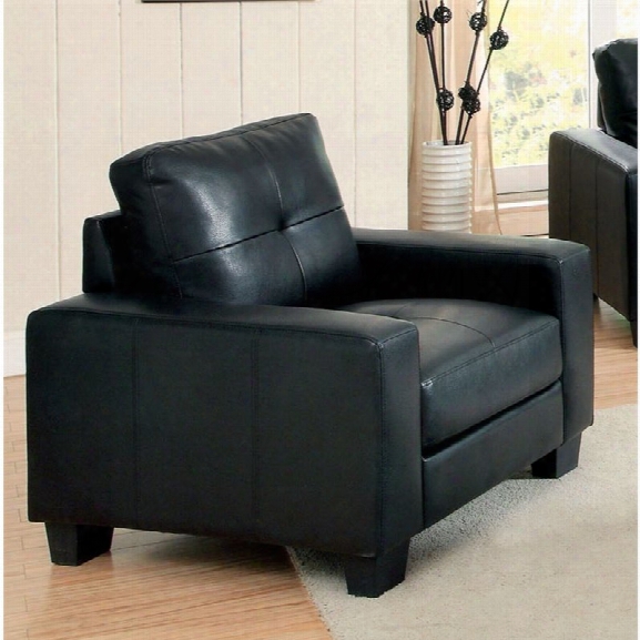 Furniture Of America Guave Modern Leather Accent Chair In Black