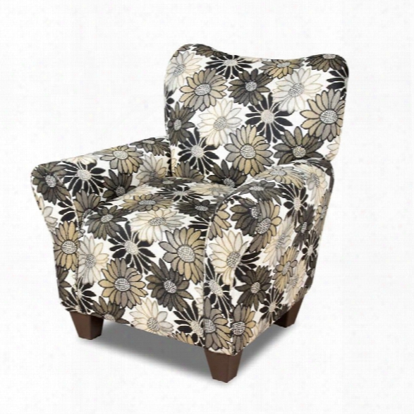 Furniture Of America Helms Fabric Chair In Pewter And Floral Pattern