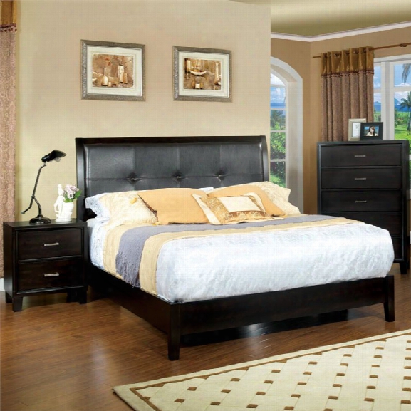 Furniture Of America Muscett 3 Piece King Bedroom Set In Espresso