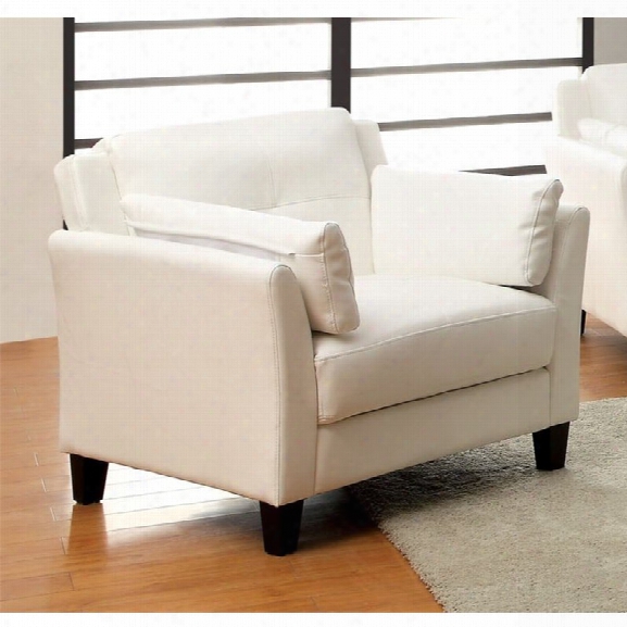 Furniture Of America Tonia Faux Leather Accent Chair In White