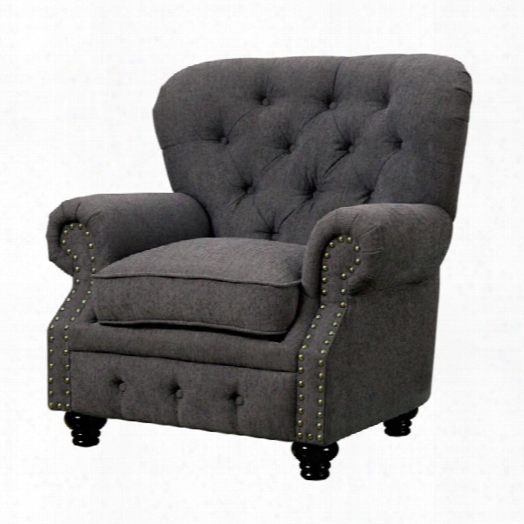 Furniture Of America Villa Upholstered Accent Chair In Gray